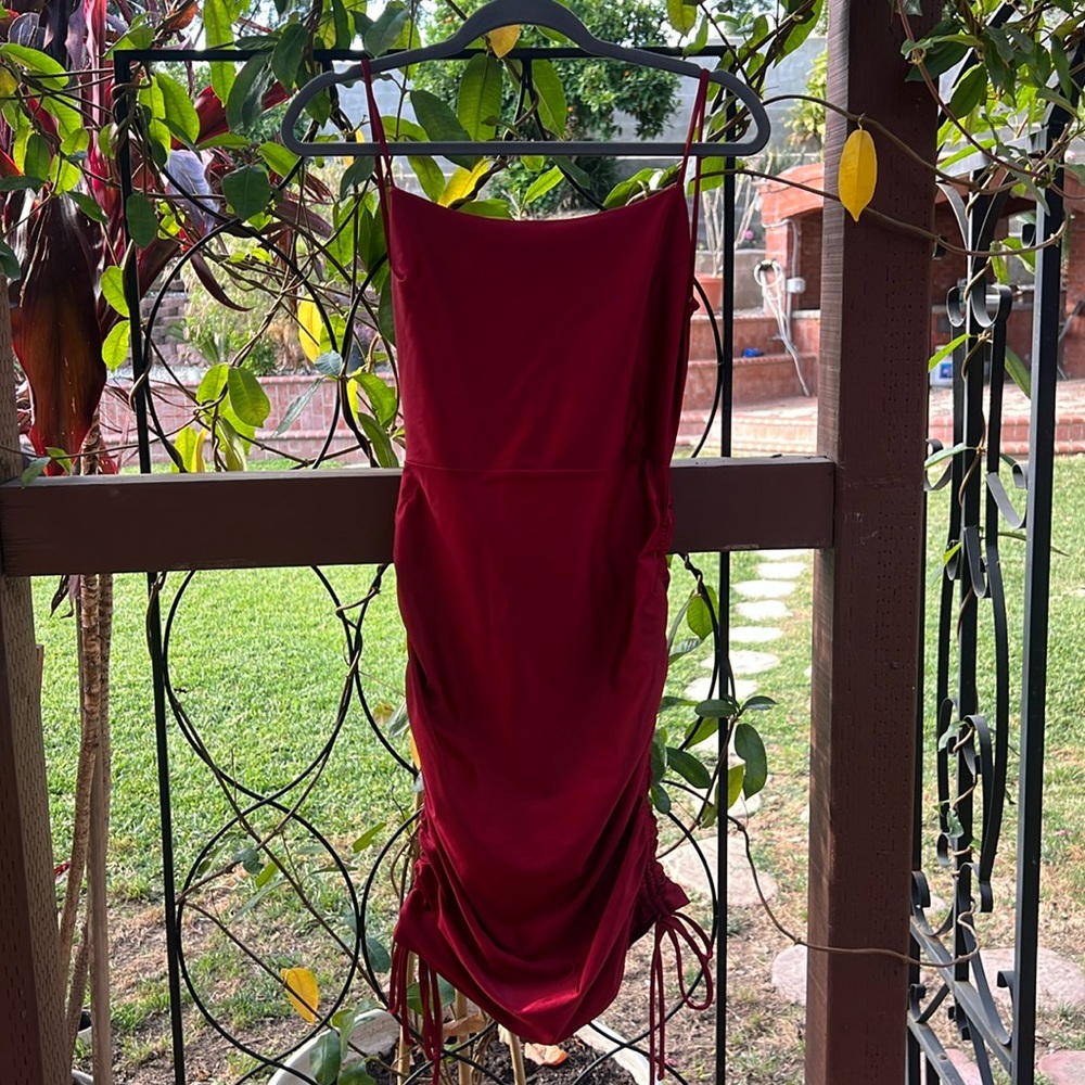 Ruby red backless dress
